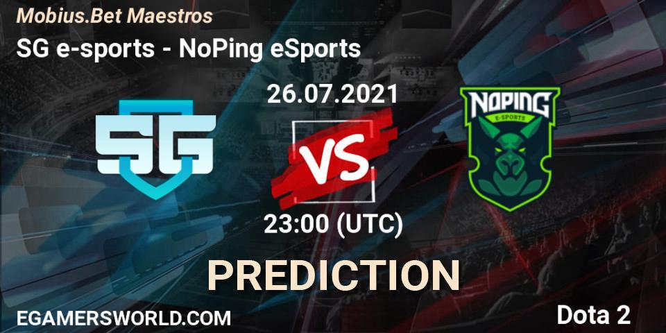 SG e-sports - NoPing eSports: Maç tahminleri. 27.07.2021 at 00:23, Dota 2, Mobius.Bet Maestros