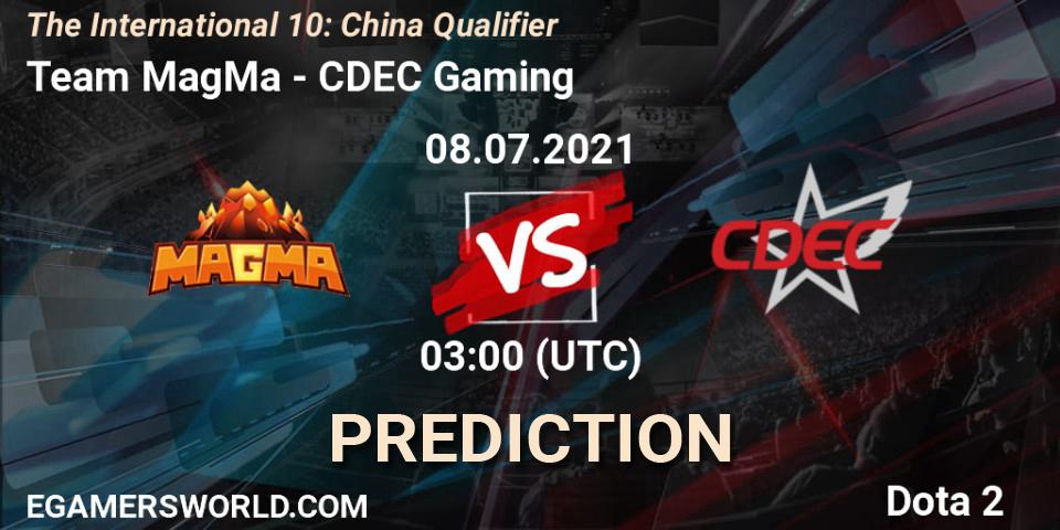 Team MagMa - CDEC Gaming: Maç tahminleri. 08.07.2021 at 03:00, Dota 2, The International 10: China Qualifier