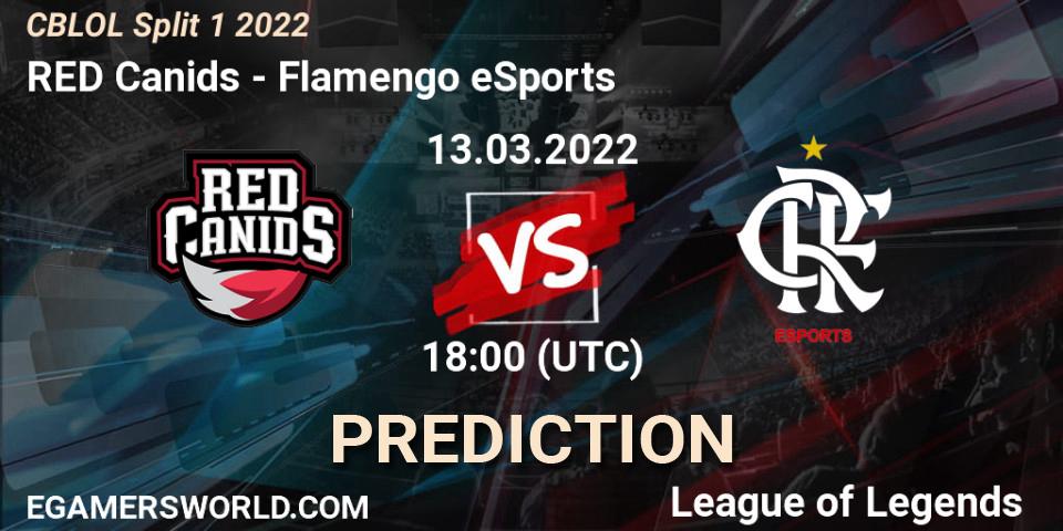 RED Canids - Flamengo eSports: Maç tahminleri. 13.03.2022 at 18:05, LoL, CBLOL Split 1 2022