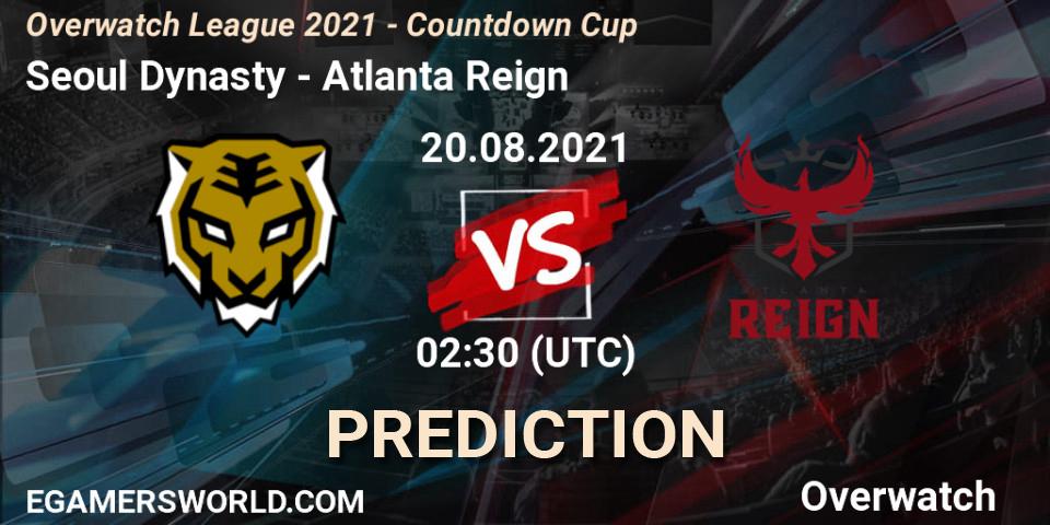 Seoul Dynasty - Atlanta Reign: Maç tahminleri. 20.08.21, Overwatch, Overwatch League 2021 - Countdown Cup