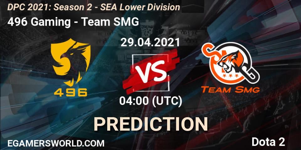 496 Gaming - Team SMG: Maç tahminleri. 29.04.2021 at 04:03, Dota 2, DPC 2021: Season 2 - SEA Lower Division