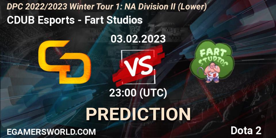 CDUB Esports - Fart Studios: Maç tahminleri. 03.02.23, Dota 2, DPC 2022/2023 Winter Tour 1: NA Division II (Lower)