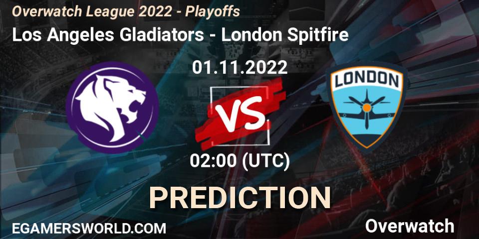 Los Angeles Gladiators - London Spitfire: Maç tahminleri. 01.11.2022 at 02:00, Overwatch, Overwatch League 2022 - Playoffs