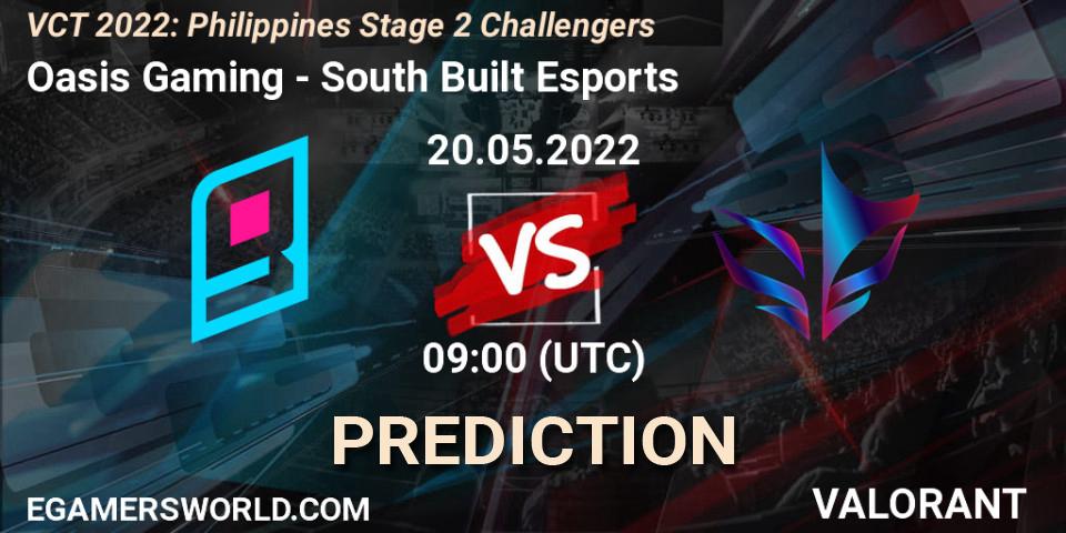 Oasis Gaming - South Built Esports: Maç tahminleri. 20.05.2022 at 09:00, VALORANT, VCT 2022: Philippines Stage 2 Challengers