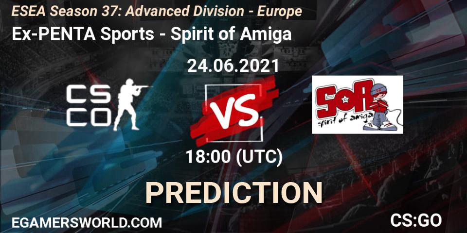 Ex-PENTA Sports - Spirit of Amiga: Maç tahminleri. 24.06.2021 at 18:00, Counter-Strike (CS2), ESEA Season 37: Advanced Division - Europe