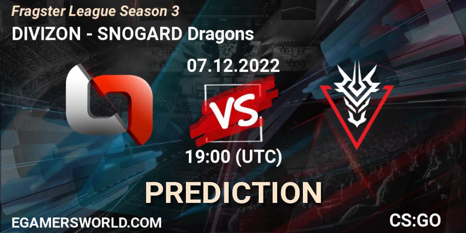 DIVIZON - SNOGARD Dragons: Maç tahminleri. 07.12.22, CS2 (CS:GO), Fragster League Season 3