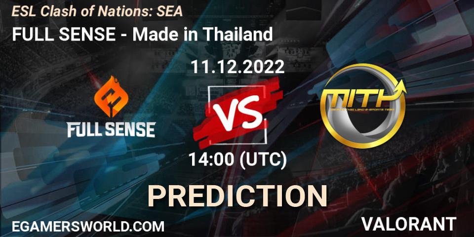 FULL SENSE - Made in Thailand: Maç tahminleri. 11.12.22, VALORANT, ESL Clash of Nations: SEA
