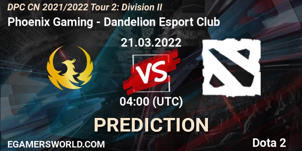 Phoenix Gaming - Dandelion Esport Club: Maç tahminleri. 21.03.2022 at 04:01, Dota 2, DPC 2021/2022 Tour 2: CN Division II (Lower)