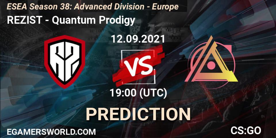 REZIST - Quantum Prodigy: Maç tahminleri. 12.09.2021 at 19:00, Counter-Strike (CS2), ESEA Season 38: Advanced Division - Europe
