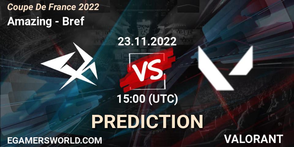 Amazing - Bref: Maç tahminleri. 23.11.2022 at 15:00, VALORANT, Coupe De France 2022