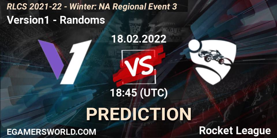 Version1 - Randoms: Maç tahminleri. 18.02.2022 at 18:45, Rocket League, RLCS 2021-22 - Winter: NA Regional Event 3