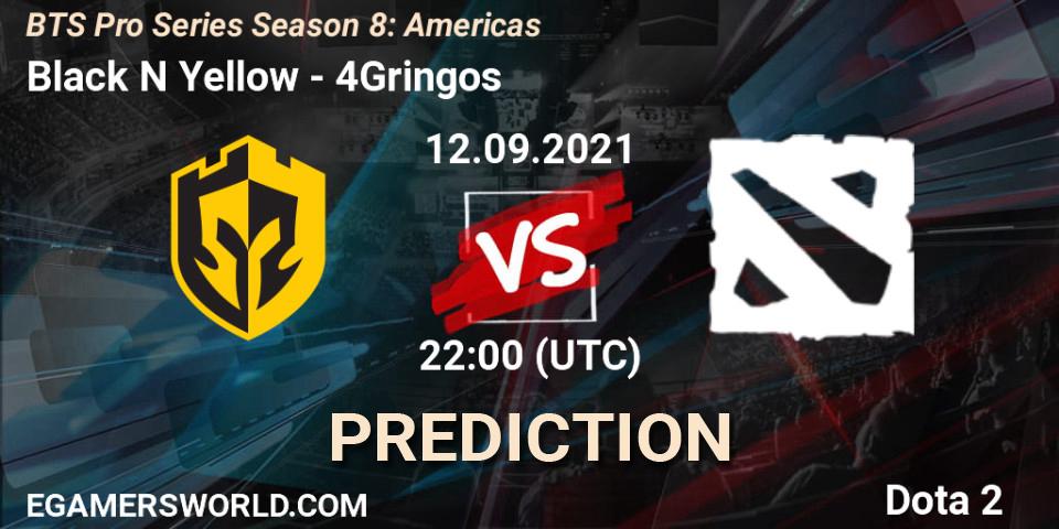 Black N Yellow - 4Gringos: Maç tahminleri. 12.09.2021 at 22:15, Dota 2, BTS Pro Series Season 8: Americas