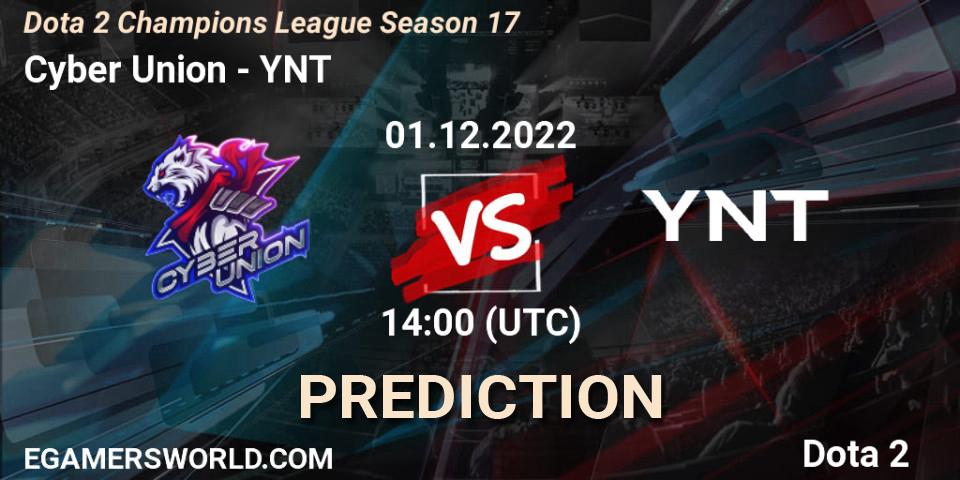 Cyber Union - YNT: Maç tahminleri. 01.12.22, Dota 2, Dota 2 Champions League Season 17