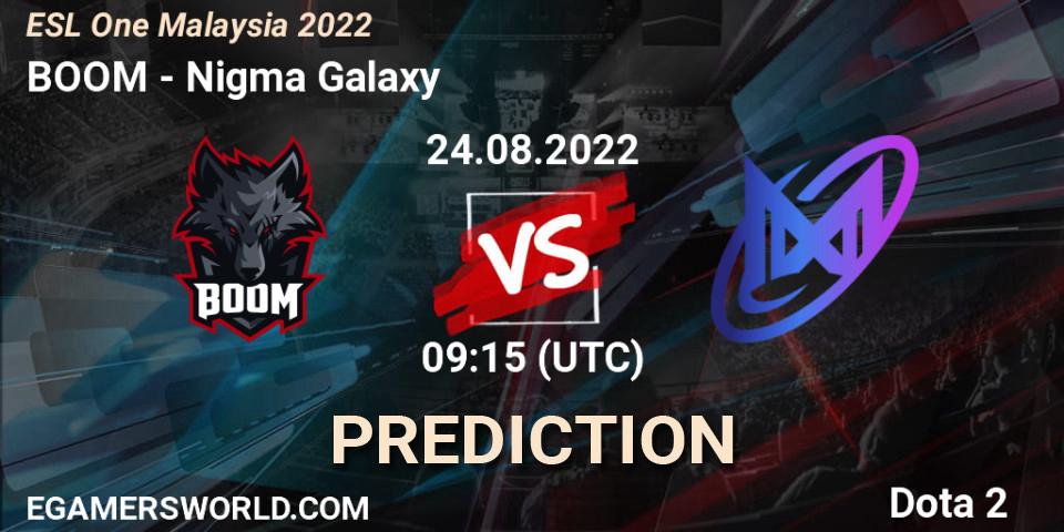 BOOM - Nigma Galaxy: Maç tahminleri. 24.08.22, Dota 2, ESL One Malaysia 2022