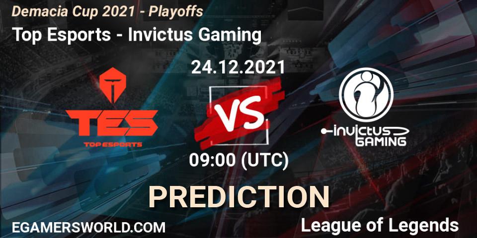 Top Esports - Invictus Gaming: Maç tahminleri. 24.12.2021 at 09:00, LoL, Demacia Cup 2021 - Playoffs
