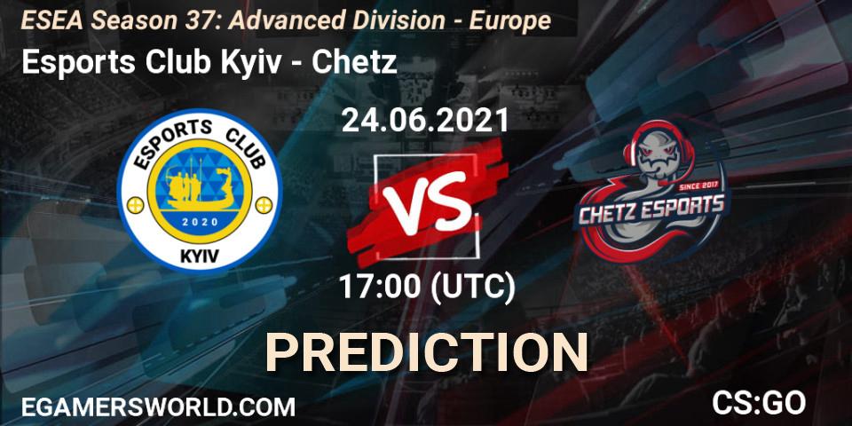 Esports Club Kyiv - Chetz: Maç tahminleri. 24.06.2021 at 17:00, Counter-Strike (CS2), ESEA Season 37: Advanced Division - Europe