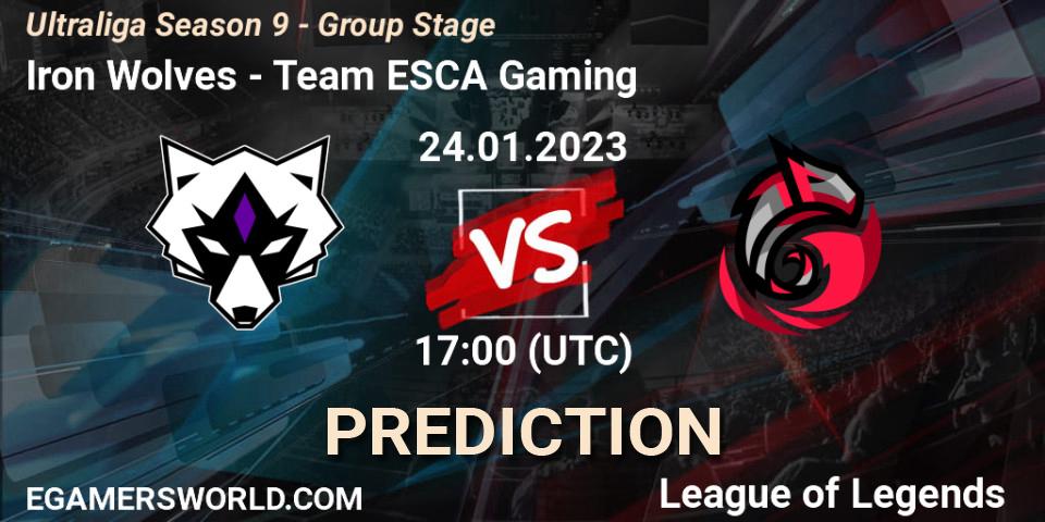 Iron Wolves - Team ESCA Gaming: Maç tahminleri. 24.01.2023 at 17:00, LoL, Ultraliga Season 9 - Group Stage