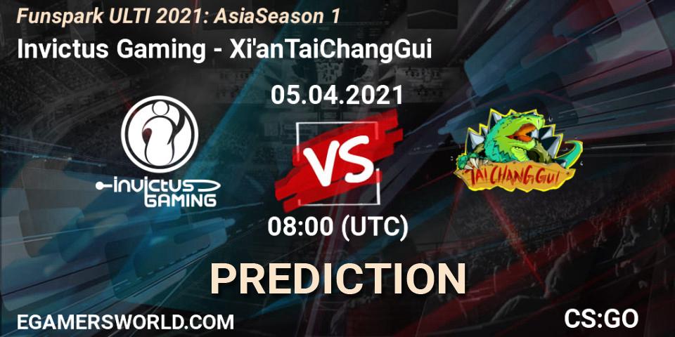 Invictus Gaming - Xi'anTaiChangGui: Maç tahminleri. 05.04.2021 at 08:35, Counter-Strike (CS2), Funspark ULTI 2021: Asia Season 1