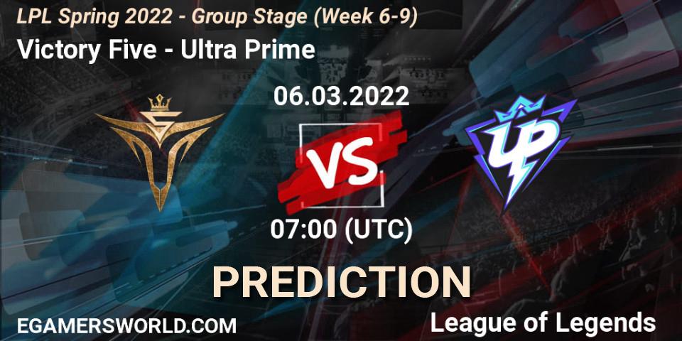 Victory Five - Ultra Prime: Maç tahminleri. 06.03.2022 at 07:00, LoL, LPL Spring 2022 - Group Stage (Week 6-9)