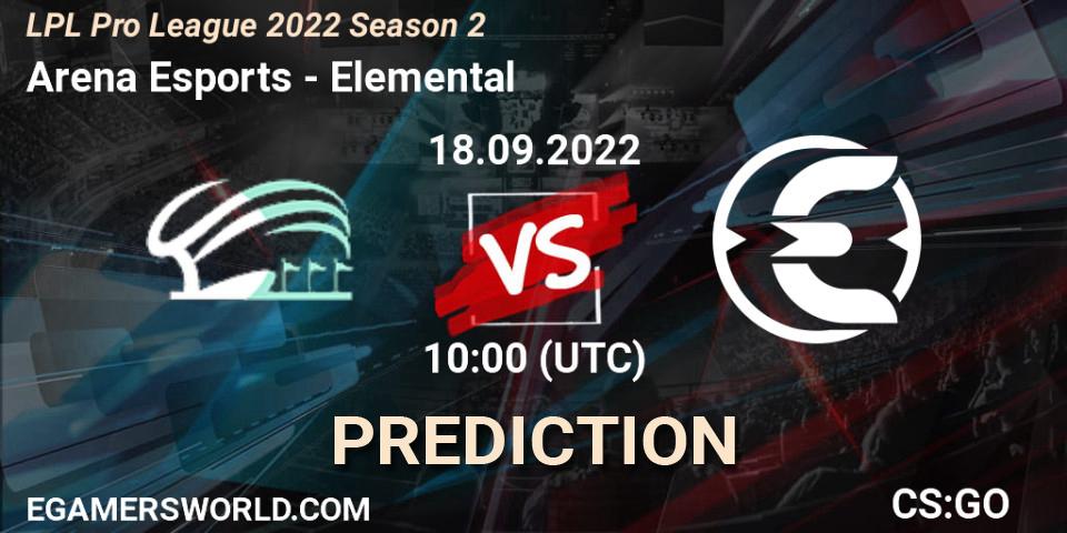 Arena Esports - Elemental: Maç tahminleri. 18.09.2022 at 10:00, Counter-Strike (CS2), LPL Pro League 2022 Season 2