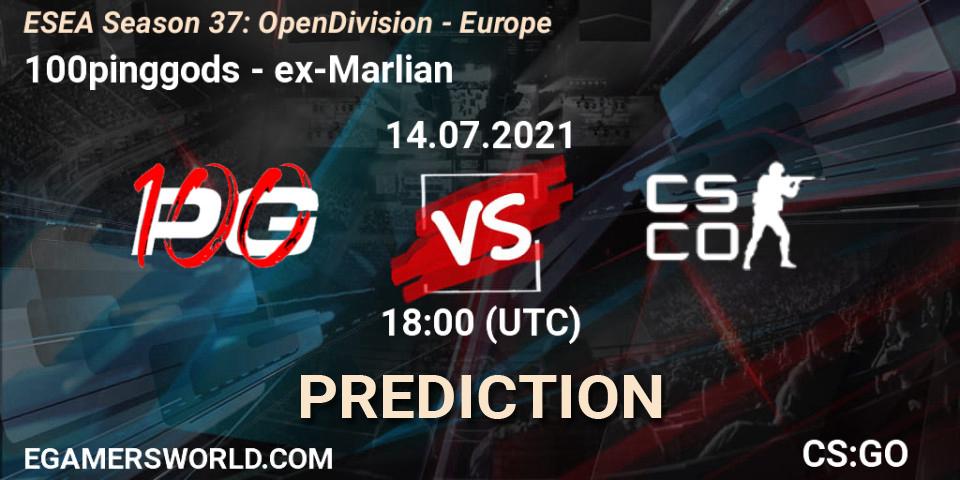 100pinggods - ex-Marlian: Maç tahminleri. 14.07.2021 at 18:00, Counter-Strike (CS2), ESEA Season 37: Open Division - Europe