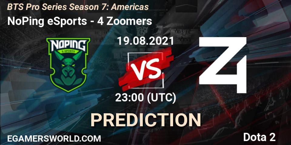 NoPing eSports - 4 Zoomers: Maç tahminleri. 19.08.2021 at 22:06, Dota 2, BTS Pro Series Season 7: Americas