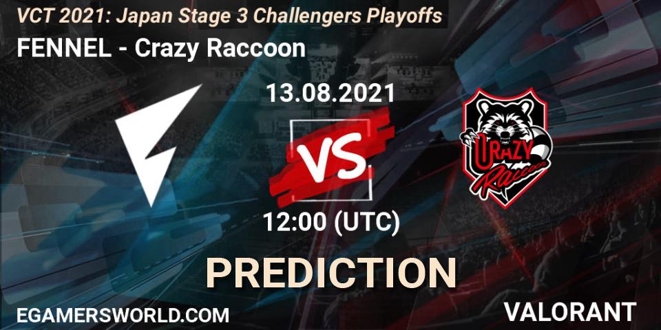 FENNEL - Crazy Raccoon: Maç tahminleri. 13.08.21, VALORANT, VCT 2021: Japan Stage 3 Challengers Playoffs