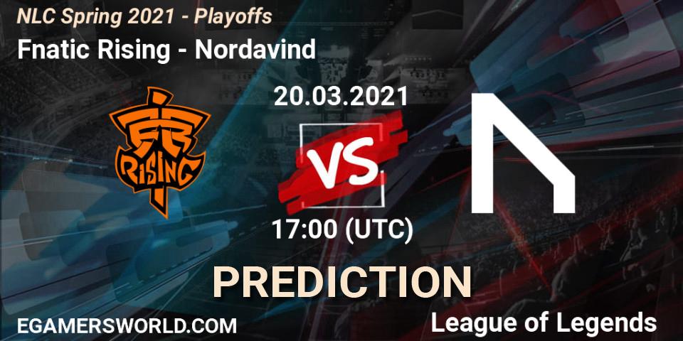 Fnatic Rising - Nordavind: Maç tahminleri. 20.03.2021 at 17:00, LoL, NLC Spring 2021 - Playoffs