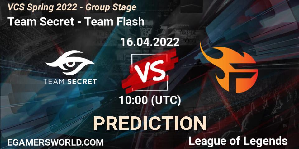 Team Secret - Team Flash: Maç tahminleri. 12.04.2022 at 10:00, LoL, VCS Spring 2022 - Group Stage 