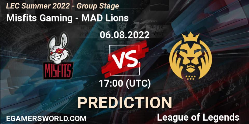 Misfits Gaming - MAD Lions: Maç tahminleri. 06.08.22, LoL, LEC Summer 2022 - Group Stage