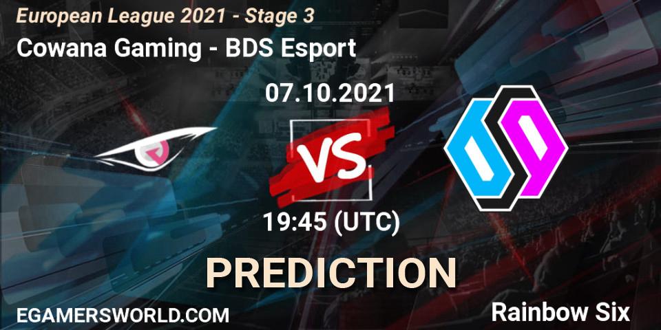 Cowana Gaming - BDS Esport: Maç tahminleri. 07.10.2021 at 19:45, Rainbow Six, European League 2021 - Stage 3