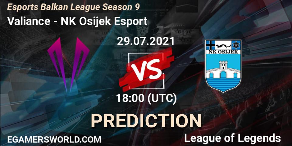 Valiance - NK Osijek Esport: Maç tahminleri. 29.07.2021 at 18:00, LoL, Esports Balkan League Season 9