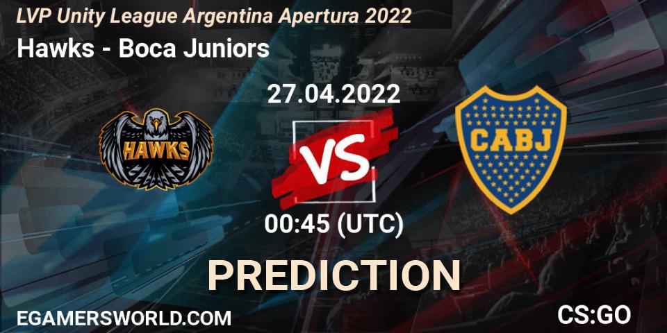 Hawks - Boca Juniors: Maç tahminleri. 27.04.2022 at 00:45, Counter-Strike (CS2), LVP Unity League Argentina Apertura 2022