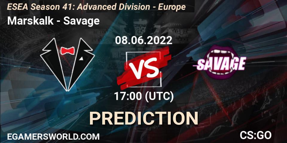 Marskalk - Savage: Maç tahminleri. 08.06.2022 at 17:00, Counter-Strike (CS2), ESEA Season 41: Advanced Division - Europe