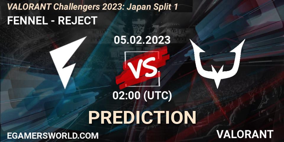 FENNEL - REJECT: Maç tahminleri. 05.02.23, VALORANT, VALORANT Challengers 2023: Japan Split 1