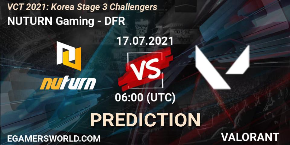 NUTURN Gaming - DFR: Maç tahminleri. 17.07.2021 at 06:00, VALORANT, VCT 2021: Korea Stage 3 Challengers