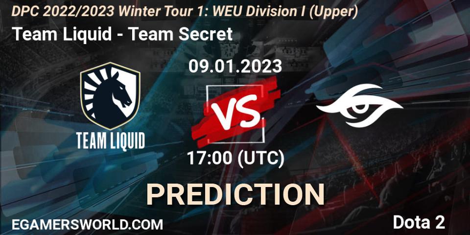Team Liquid - Team Secret: Maç tahminleri. 09.01.2023 at 17:00, Dota 2, DPC 2022/2023 Winter Tour 1: WEU Division I (Upper)