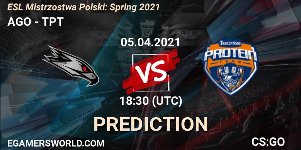 AGO - TPT: Maç tahminleri. 05.04.2021 at 16:30, Counter-Strike (CS2), ESL Mistrzostwa Polski: Spring 2021