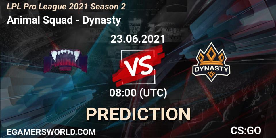 Animal Squad - Dynasty: Maç tahminleri. 23.06.2021 at 08:00, Counter-Strike (CS2), LPL Pro League 2021 Season 2