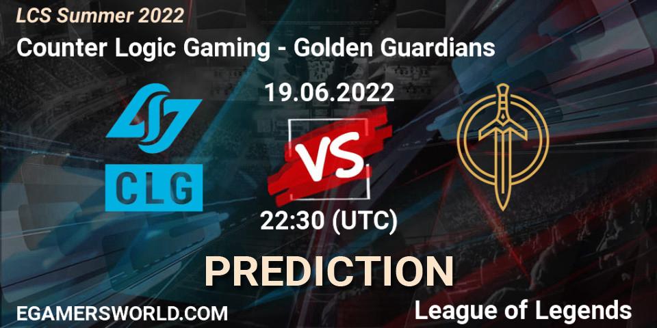 Counter Logic Gaming - Golden Guardians: Maç tahminleri. 19.06.22, LoL, LCS Summer 2022