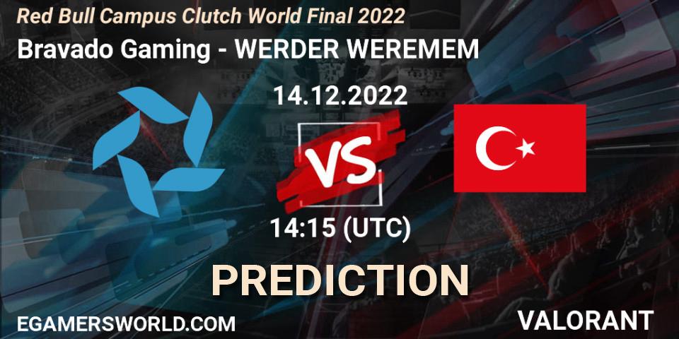 Bravado Gaming - WERDER WEREMEM: Maç tahminleri. 14.12.2022 at 14:15, VALORANT, Red Bull Campus Clutch World Final 2022