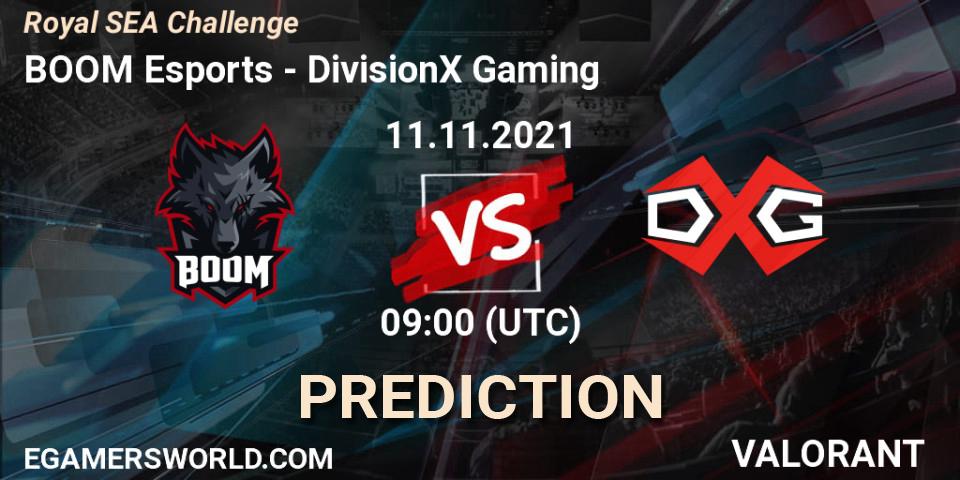 BOOM Esports - DivisionX Gaming: Maç tahminleri. 11.11.2021 at 09:00, VALORANT, Royal SEA Challenge