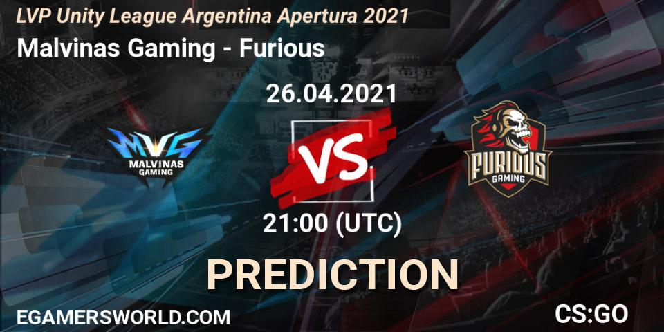 Malvinas Gaming - Furious: Maç tahminleri. 26.04.2021 at 21:00, Counter-Strike (CS2), LVP Unity League Argentina Apertura 2021