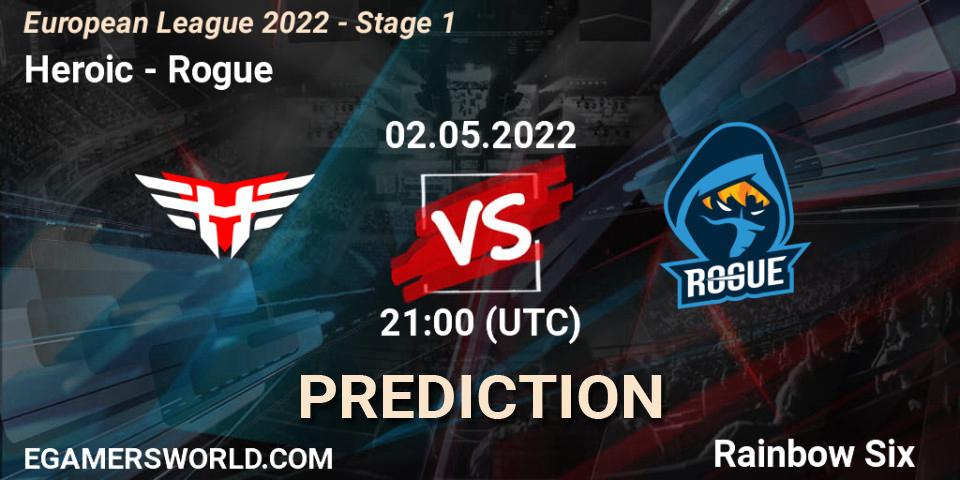 Heroic - Rogue: Maç tahminleri. 02.05.2022 at 19:45, Rainbow Six, European League 2022 - Stage 1