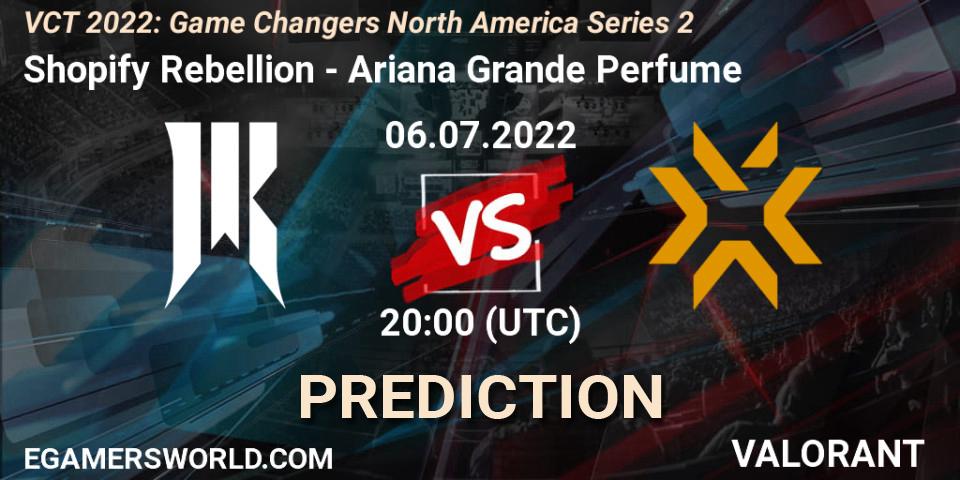Shopify Rebellion - Ariana Grande Perfume: Maç tahminleri. 06.07.2022 at 20:10, VALORANT, VCT 2022: Game Changers North America Series 2