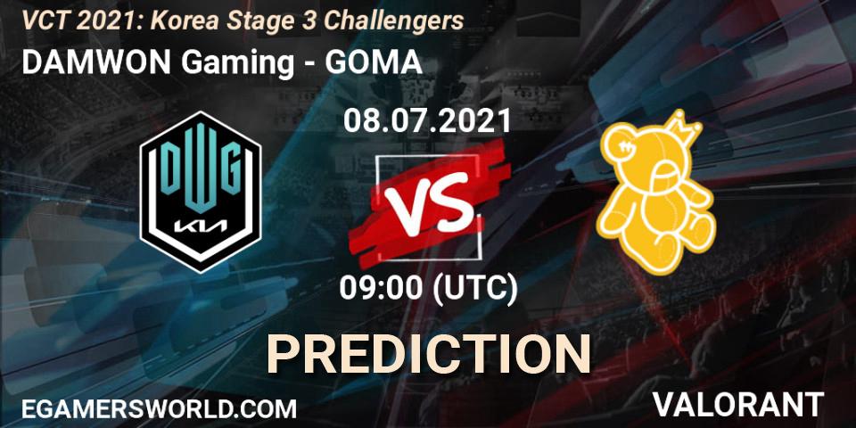 DAMWON Gaming - GOMA: Maç tahminleri. 08.07.2021 at 09:00, VALORANT, VCT 2021: Korea Stage 3 Challengers