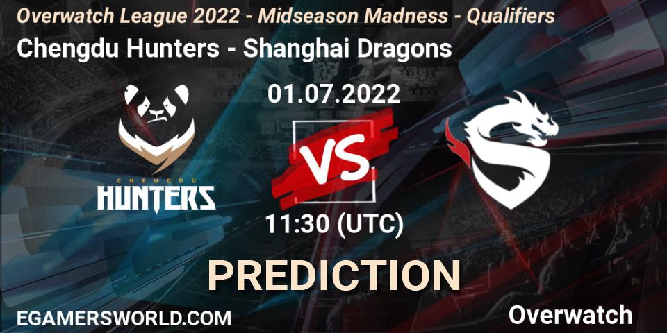 Chengdu Hunters - Shanghai Dragons: Maç tahminleri. 08.07.2022 at 11:30, Overwatch, Overwatch League 2022 - Midseason Madness - Qualifiers