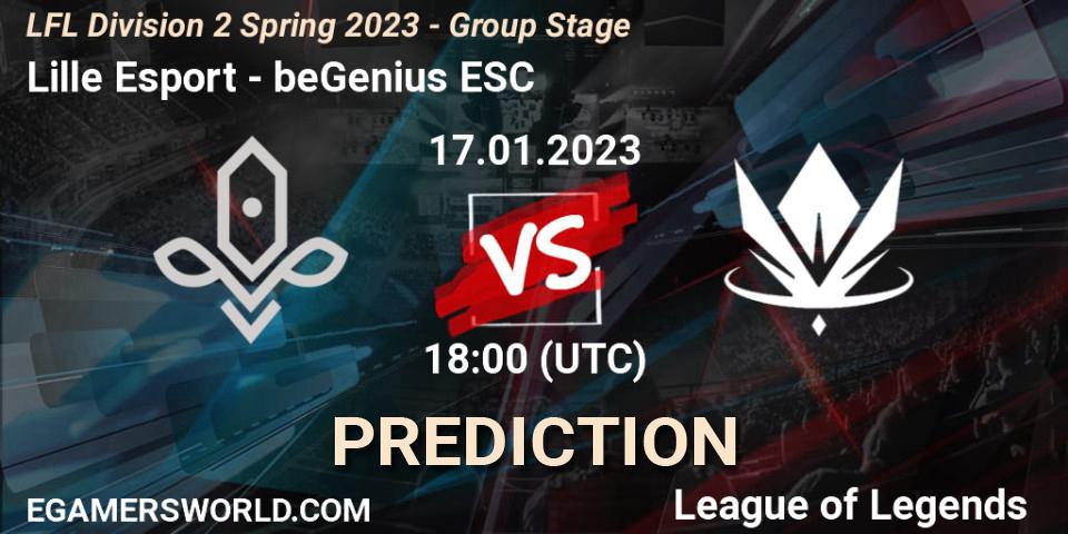 Lille Esport - beGenius ESC: Maç tahminleri. 17.01.2023 at 18:00, LoL, LFL Division 2 Spring 2023 - Group Stage