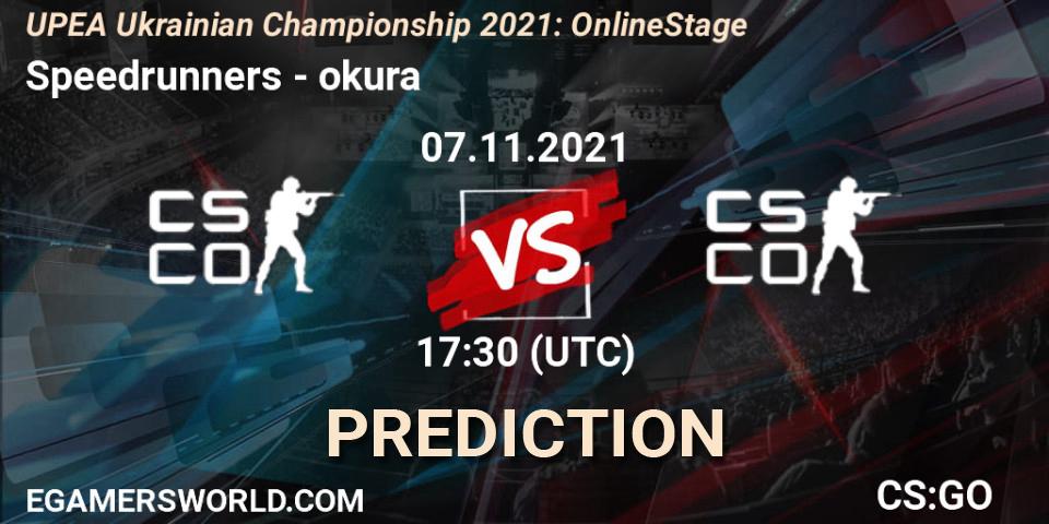 Speedrunners - okura: Maç tahminleri. 07.11.2021 at 16:00, Counter-Strike (CS2), UPEA Ukrainian Championship 2021: Online Stage
