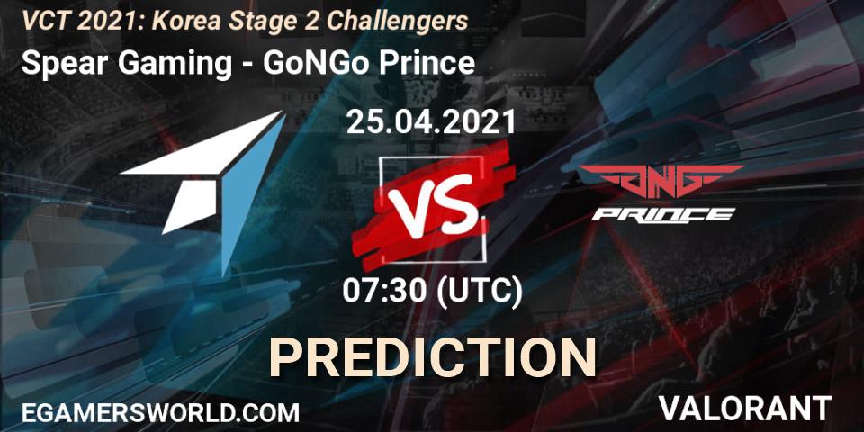 Spear Gaming - GoNGo Prince: Maç tahminleri. 25.04.2021 at 07:30, VALORANT, VCT 2021: Korea Stage 2 Challengers
